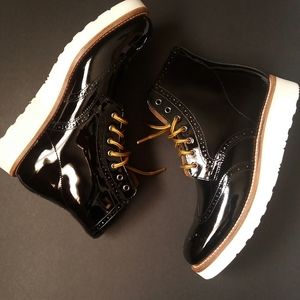 Women/MenGrenson Patent Leather Brogue Biker Boots